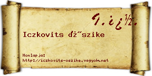 Iczkovits Őszike névjegykártya